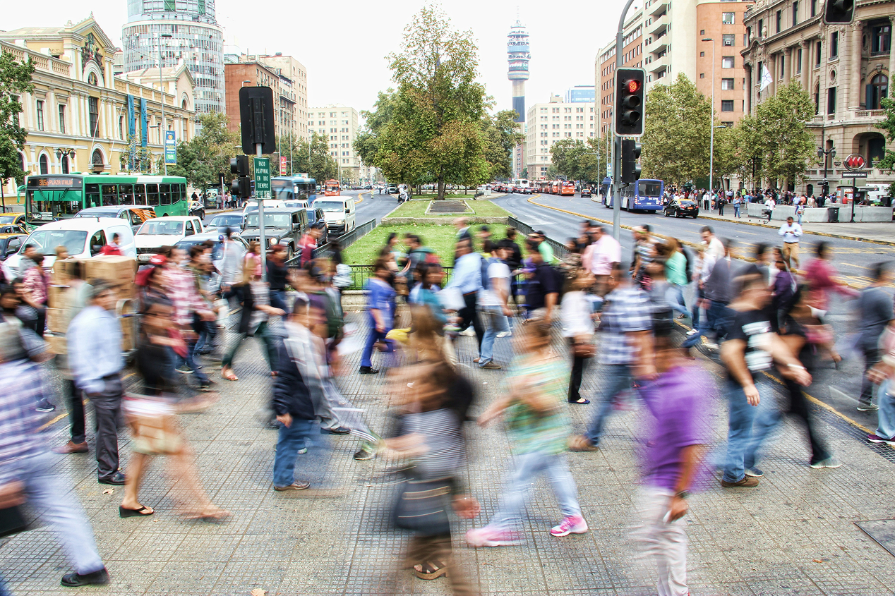 People walking in a community space